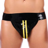 XRUB Latex Jockstrap en latex Xrub avec Zip Noir-Jaune